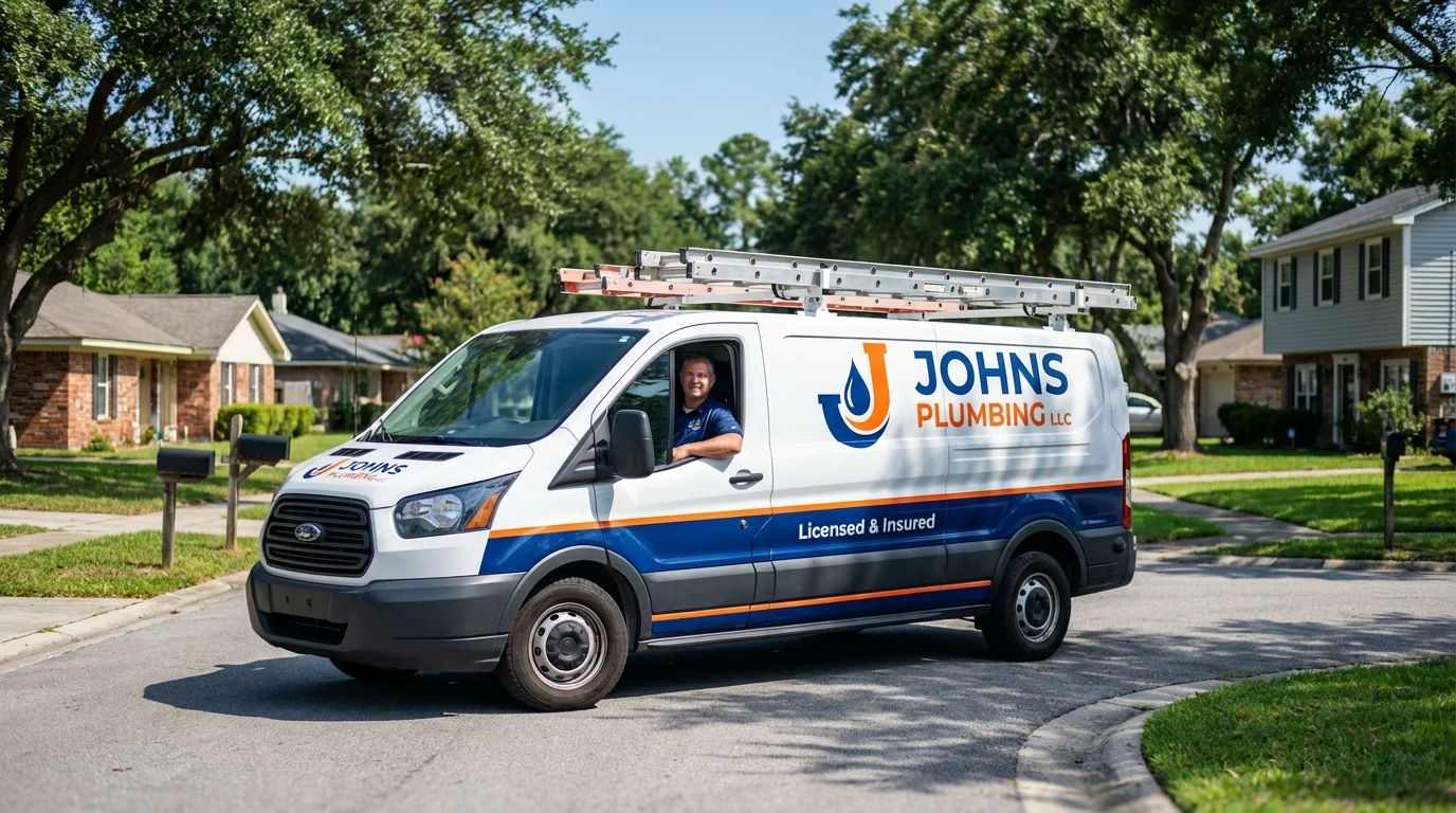 Johns Plumbing LLC service van in Newport, TN