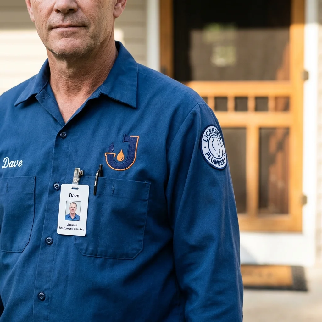 Licensed plumber showing ID badge in Newport, TN